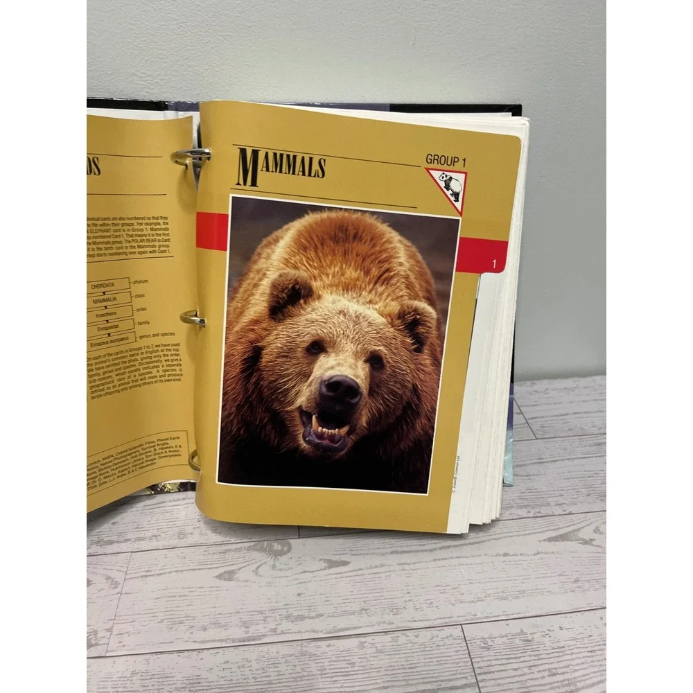 1992 Wildlife Fact-File Binder & Cards Group 1 Mammals INCOMPLETE  Home School